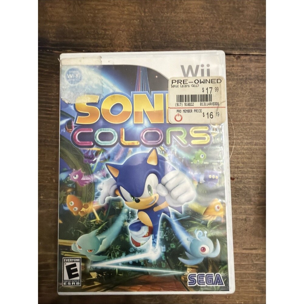 SEGA Sonic Colors Nintendo Wii w/ Case E Everyone NTSC-U/C Sonic the Hedgehog